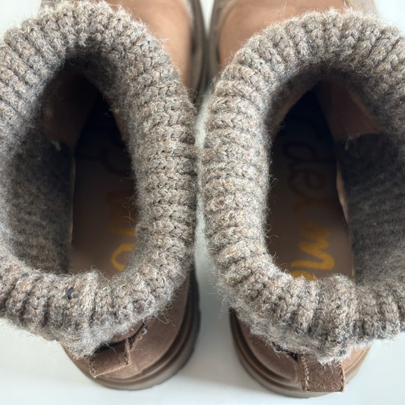 Sam Edelman Steele Knit Chelsea Boots Women's Taupe Suede Leather Lug Sole 10.5 - Picture 10 of 15